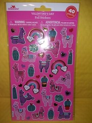 Celebrate Valentine’s Day Llama’s Foil Stickers 40 Count x 2