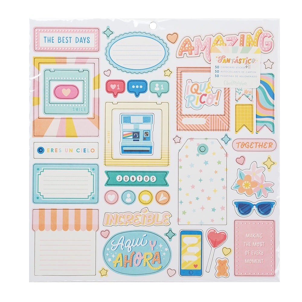 American Crafts Obed Marshall, Fantastico Collection Chipboard Stickers – 3 Pk.