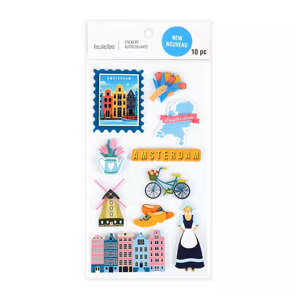 Set of Recollections 3D Travel Scrapbook Stickers