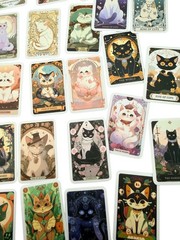10pc NEW Cat Kitty Tarot Card Stickers Mystical Laptop Bottle Journal Decals