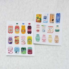 Cute Asian Drinks Sticker Sheets Set | Journal Planner Laptop Sticker | Kawaii
