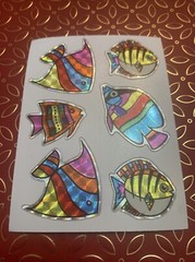 Vintage Vending Machine Tropical Fish Sticker Sheet 4×3 Inches