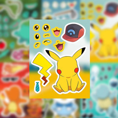 24Sheets Make a Face Cartoon Pokemen Sticker,Make Your Own Mixed & Matched with
