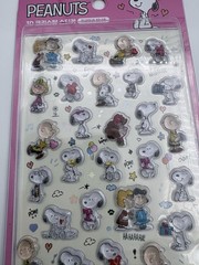 1pc-3D Crystal Puffy Snoopy Stickers Peanuts Charlie Brown (Pink Or Blue) Korea