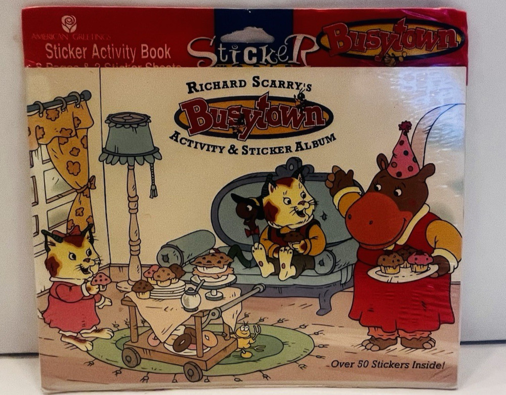 Richard Scarry’s Busytown Activity & Sticker Album Vintage 1998 AGC Sealed BIN61