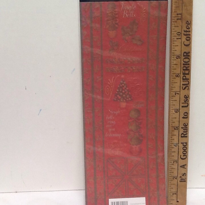 Christmas Embossed 12″ Holly Borders Premium SCRAPBOOK Stickers by K & Company