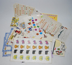 Vintage 90s Sticker Partials & Cut‑Up Singles – Mixed Brands/Years – As‑Is Lot