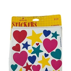 VINTAGE New Sealed Package 1986 HALLMARK STICKERS HEARTS & STARS Very RARE!