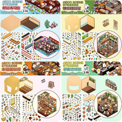 8 Sets Big Foldable DIY 3D House Sticker Scene – Fun 3D Stickers for Adults Kids