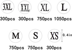 DERAYEE 4200 Pcs Clothing Size round Stickers, 1/2” Labels Sticker White Adhesiv