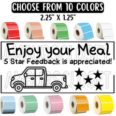 50 DoorDash UberEATS Grubhub Delivery WATERPROOF 2.25″ STICKERS LABELS SEALS