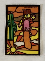 1978 Kellogg Co. Cereal Box Prize Sticker Cowboy with Big Hat and Cactus Unstuck