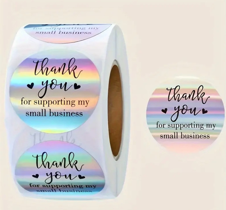 80 Thank You For Supporting My Small Business Holographic Seals Labels Stickers!