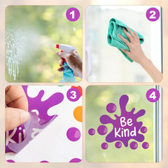 Cinrobiye 9 Sheets Inspirational Quotes Window Clings for Home and Classroom