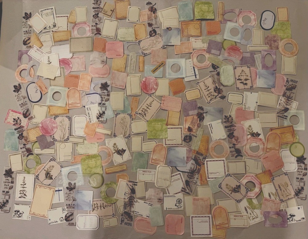 180+ Vintage Botanical Pastel Junk Journal Ephemera Scrapbook Journaling Cards