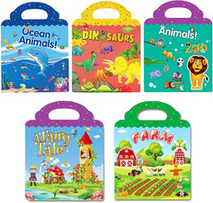 Reusable Sticker Book for Kids, 2 Sets Educational Learning Toys Travel Stickers