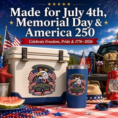 Celebrate America’s 250th Anniversary with 2-Pack Eagle & Flag Vinyl Decals