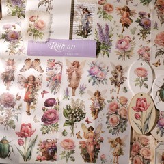 Fairy Rub-on Transfer Stickers 2 Sheets Use for Fabric Paper Wood Chips DIY
