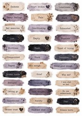 Words embellishments Junk Journal Scrapbooking Ephemera
