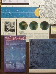 CELESTIAL Astrology Kit Book pages & cutouts cards 70+ Lot Unique Junk journal