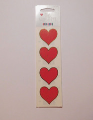 Mrs. Grossman’s Lot 2 Strips Brand New Package ~RF Red & Gold Heart~ Stickers