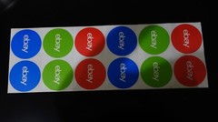 3” Thank You ebay Stickers – Red, Blue and Green 8 of each Color Total 24