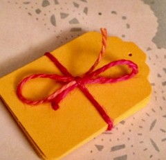 21 Hand Punched Mustard Yellow Gift Tags, Scrapbook, Crafts, etc.