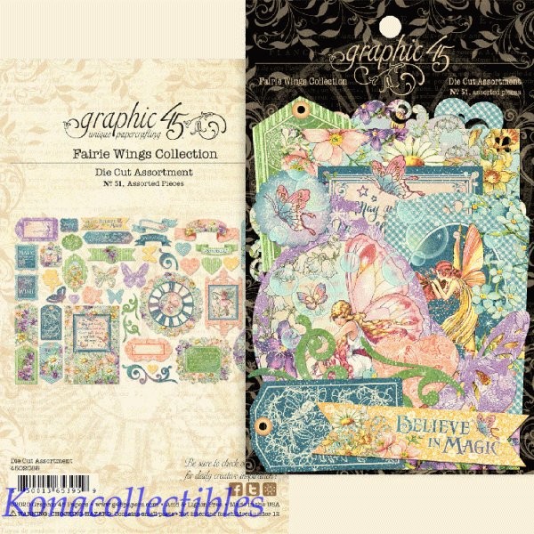 Graphic 45 Fairie Wings Die Cut Ephemera New!