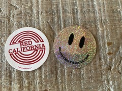 HOLOGRAM Silver Smiley Face Brandy Melville Stickers RED CALIFORNIA COLLECTOR