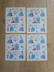 Vintage Disney Cinderella Prince Charming Stickers Blue Dress Hallmark 4 Sheets