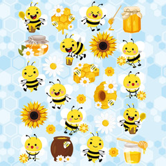 500 Pieces Bee Theme Stickers for Kids Honey Stickers Cute Waterproof Summer Bee