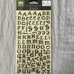 Making Memories Creative Letters Stickers 93 Diva Shimmer Alpha Black 32478
