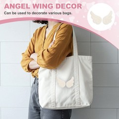 Plush Angel Wings for Craft, 30Pairs Mini Angel Wings (Beige White, 3″x1.6″)
