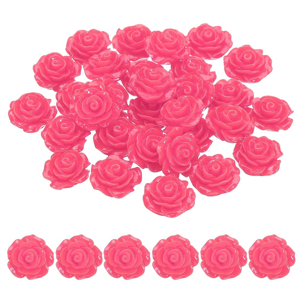 20mm Rose Flower Resin Cabochon, 30 Pcs Mini Rose Flower Resin, Rose Red