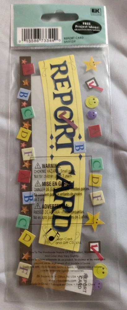 Jolee’s Boutique Scrapbook Stickers Report Card School