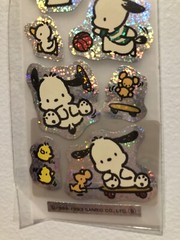 Sanrio Pochacco Basket Ball Glitter Holographic Sticker Sheet Vintage Htf 1993