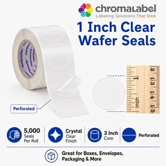 Clear Wafer Seals 1 Inch Diameter 5000/Roll