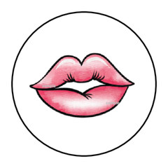 30 PINK LIPS ENVELOPE SEALS LABELS STICKERS TAGS FAVORS STAMPS 1.5″ ROUND GIFTS