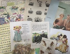 Vintage Childrens Ephemera Junk Journal Pack Book Pages Collage Crafts
