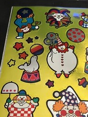 Vintage Mark 1 Large Mylar Chrome Sticker Sheet CLOWNS – Morgan 1983 – Rare!