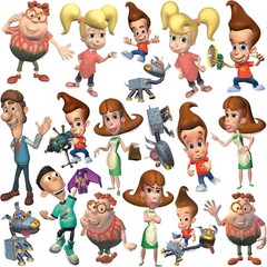 JIMMY NEUTRON VARIETY DIE CUT VINYL 50 CT STICKER PACK