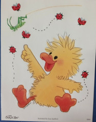 SUZY’S ZOO «WITZY DUCK W/LADY BUGS & GRASSHOPPER» STICKER SHEET #9884