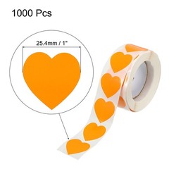 Heart Shaped Sticker 1″ Self-Adhesive Love Label Orange 1000 Pcs