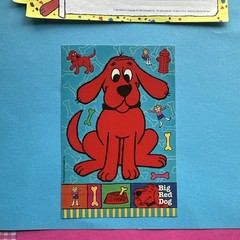 Vintage 90s Clifford Big Red Dog Stickers Grad Cert & Post It Sticky Notes Lot