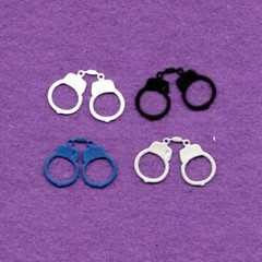 POLICE # 3 HANDCUFFS die cuts scrapbook cards
