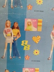 2 sheets of 2005 barbie stickers 144 stickers