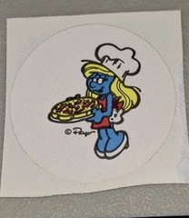 vintage Stickers Scratch N Sniff Smurfet SMURF PIZZA, Single,peyo RARE