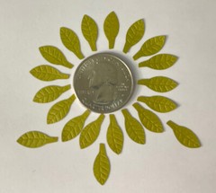 GREEN MID BIRCH LEAF Die-cut Embellishment(20pc)Jolee’s •Garden•Christmas•Stem