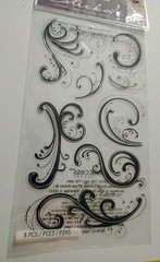 2011 Sticko 8 Dainty Black Flourish Stickers NIP
