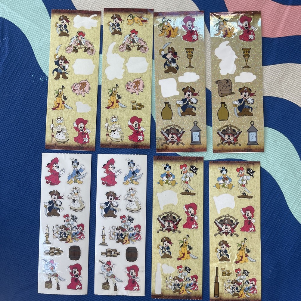 Lot Of Stickers From Early 2000s Disney Pirates Of The Caribbean Mickey Minnie